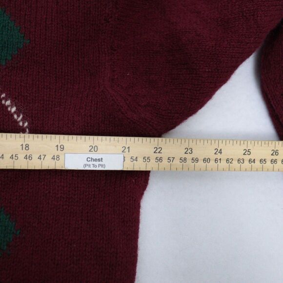 VTG Christopher Hayes Men's Large Sweater 100% Wool Knit Scotland Argyle Diamond - Picture 5 of 7